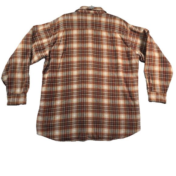 Canyon Guide Outfitters Plaid Flannel Long Sleeve Shirt Men's XL Rust Black - Picture 2 of 8